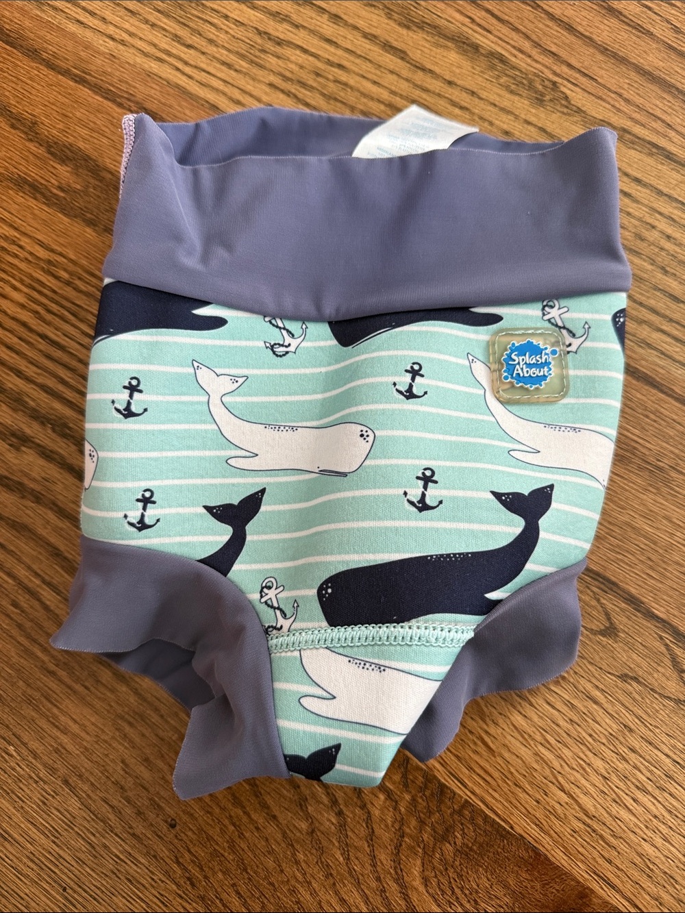 Kids Whale Reusable Swim Diaper Happy Nappy - Mint and Navy